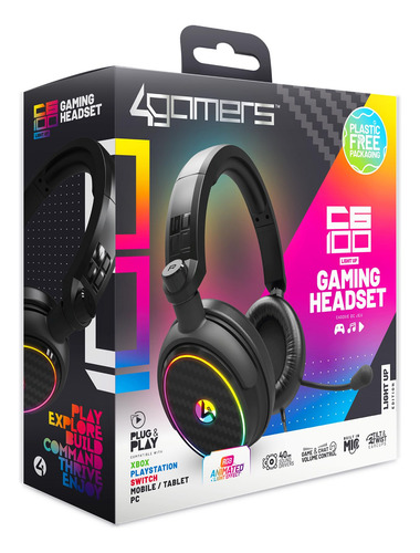 Audífonos Gamer C6-100 Luz Led Compatibles Xbox Ps4 Ps5 Swit