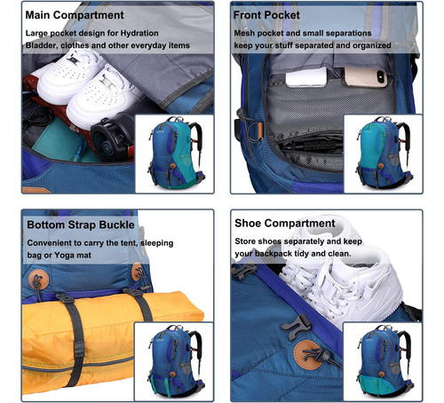G4free Mochila De Senderismo De 50 L Mochila Impermeable De