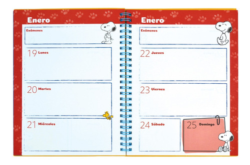 Agenda Snoopy Escolar Danpex Con Stickers Azul Snoopy 2025
