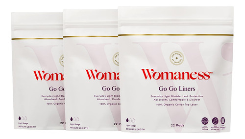 Womaness Go Go Liners - Almohadillas Femeninas Ligeras Para