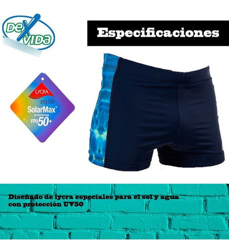 Imagen 6 de 7 de Sunga Hombre Natacion Malla Folau Uv50 Cloro Friendly® Cuota