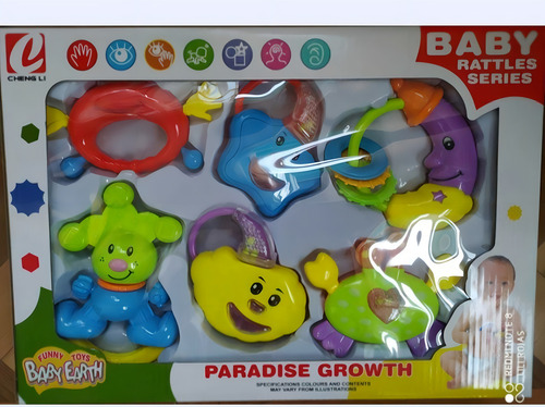Set 5 Sonajas Bebé Unisex Niño Niña Texturas Sonaja Sonido