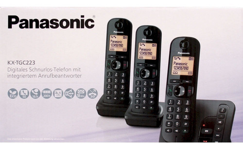 Teléfono Inalambrico Panasonic 3 Bases Con Contestador 223