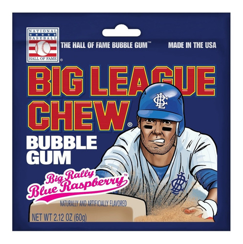 Goma De Mascar Frambuesa Azul Big League Chew 60g Blue Raspb