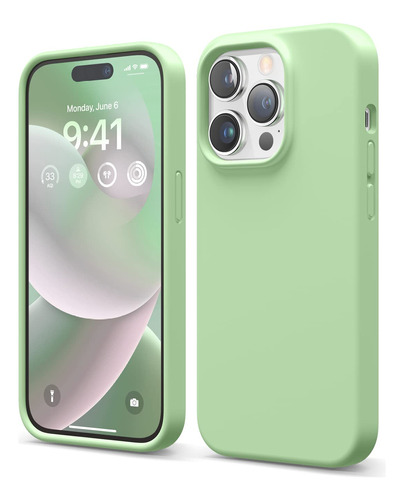 Funda Para iPhone 14 Pro Protectora De Color Verde Pastel