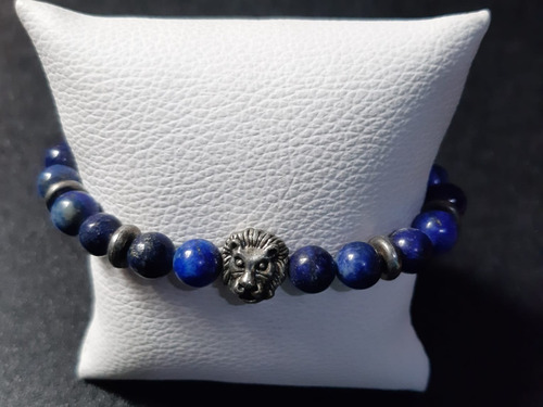 Hombres Azul Natural Rock Piedras Preciosas Perlas Pulsera