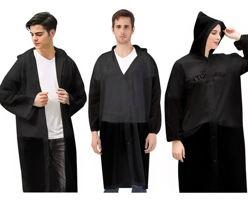 Poncho Impermeable Unisex Para Lluvia Reutilizables 3 Piezas