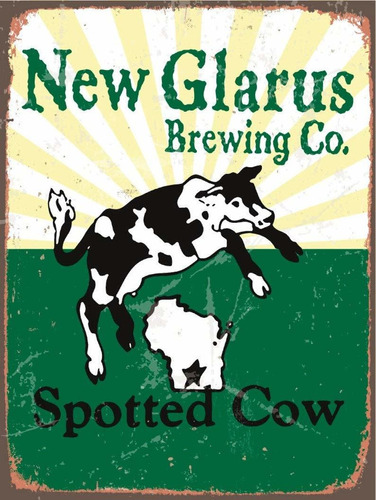 New Glarus Spotted Cow Beer Small Tin Sign Decoración ...