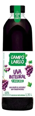 Suco Campo Largo Uva Integral 1,35L 100% Natural Sem Glúten Sem Açúcar Sem Conservantes Rico em Antioxidantes Sabor Intenso Direto da Fruta Pronto para Beber Ideal para o Dia a Dia