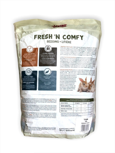 Imagen 4 de 5 de Sustrato Papel Conejo Cobayo Hamster 2,2kg 10lt Living World