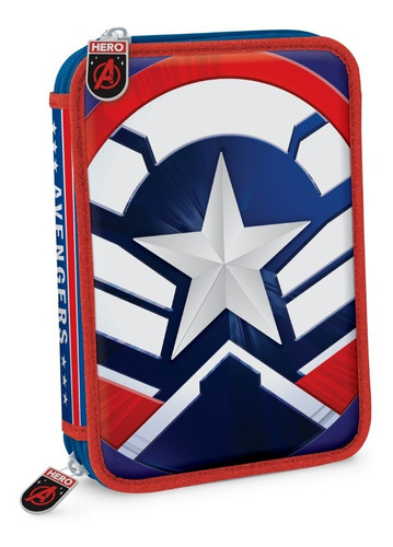 Cartuchera 2 Pisos Vengadores Capitan America Con Squishy