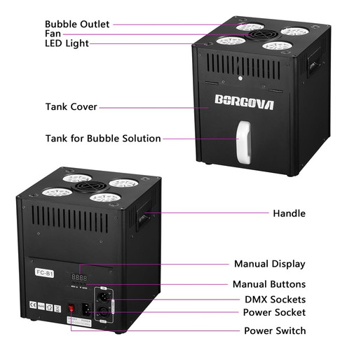 Máquina De Burbujas Con Luces Y Control Dmx