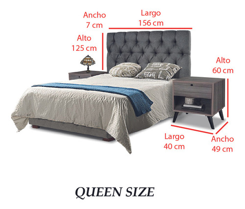 Mueble Set Piezas Recámara Leah 3pzas Queen Size Familiar