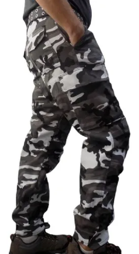 Pantalón Cargo Camuflado Urbano Gabardina Reforzado Puño