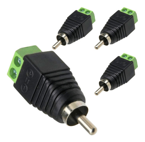 Pack X10 Ficha Rca Macho Adaptador Para Audio Con Utp 