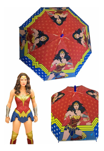 Paraguas De Figuras Dc Wonder Woman Vs Mujer Maravilla Unico