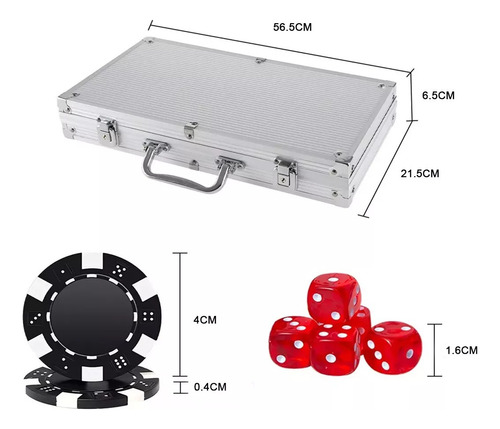 Juego De 500 Fichas De Poker Con Maletín Metálico Y Barajas