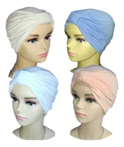 Comprar 4 Turbantes Gorro Tela  Algodón Seda Dama Adulto Oncológico.