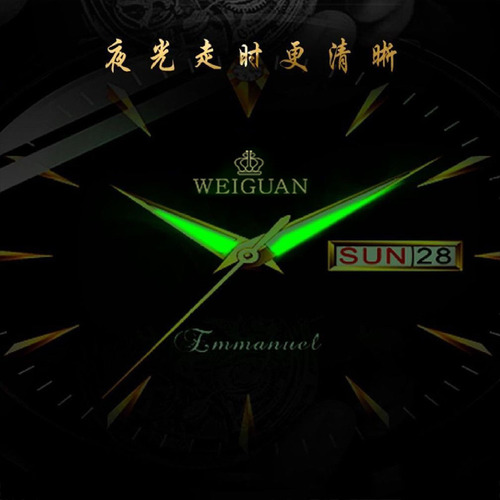 Elegante Reloj De Pulsera Impermeable, Luminoso, Movimiento