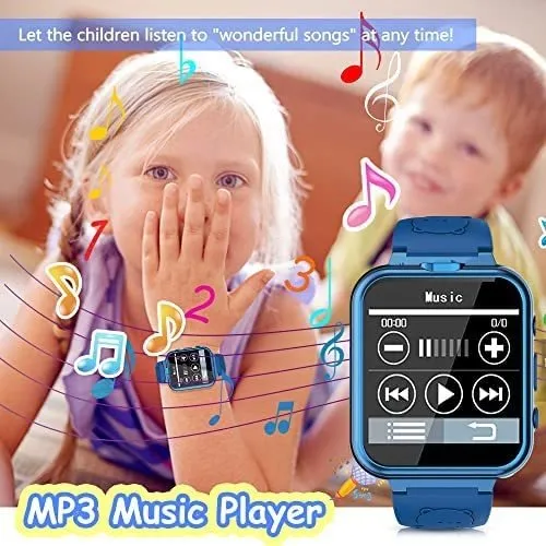 Reloj inteligente para niños, reloj inteligente para niños, regalo de  Navidad y cumpleaños con 2 cámaras, 24 juegos, podómetro, reproductor de  música