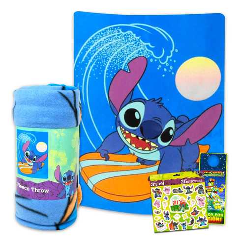 Disney Stitch - Juego De Manta De Forro Polar, Paquete Con