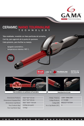 Imagen 7 de 10 de Rizador Pelo Gama Ceramic 19 Mm Onduladora Envios