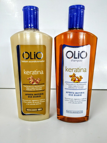 Shampoo Y Acondicionador Keratina Kit Olio 420ml C/u 