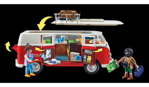 Playmobil Volkswagen T1 Caravana +74pcs 2 Figuras 70176 Volkswagen T1 Caravana