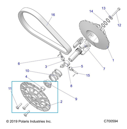 Polia Externa Cvt Secundário Polaris Quadri # Pn1323637