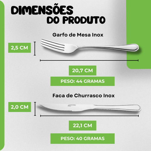 Jogo De Talheres Inox Faqueiro 24 Peças Garfo Faca.