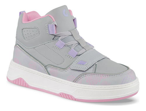 Tenis Viry Gris-rosa Para Niña Los Gomosos