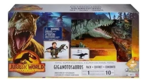 Giganotosaurus Colosal Con 10 Minis Mattel 