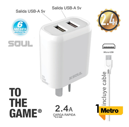 Imagen 2 de 7 de Cargador + Cable Usb Para LG K11 K20 K30 K40 K40s K50 Q6 Q60