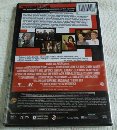 Dvd Doze Homens E Outro Segredo Brad Pitt Original Lacrado