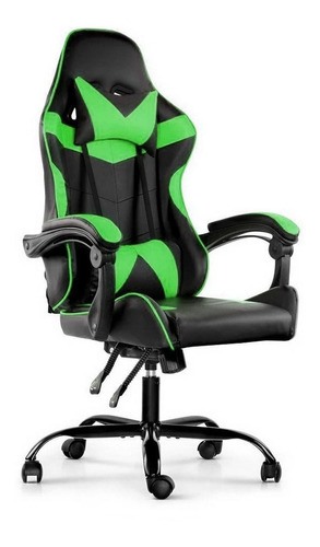 Silla Gamer Lumax Modelo Rom Super Oferta Negro/verde-gaming