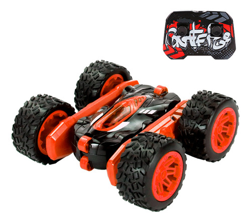 Auto A Radio Control Remoto Luces Led 360º Ruedas Grandes Color Rojo
