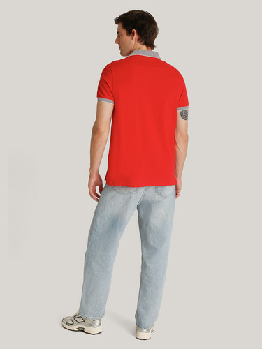 Polo Con Rayas Regular Fit Rojo Tommy Hilfiger