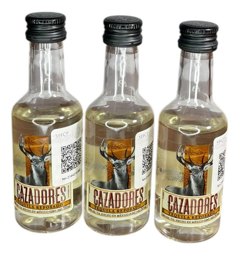 12 Tequila Cazadores Reposado Mini 50ml - Botella Plástica