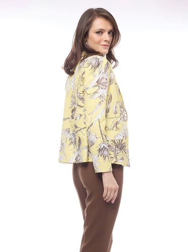 Saco Foley's Amarillo Bolsas Solapa Boton Mujer 125412