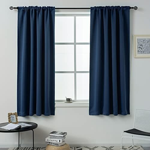 Cortinas Azul Marino De 45 Pulgadas Para Pequeñas L19mv