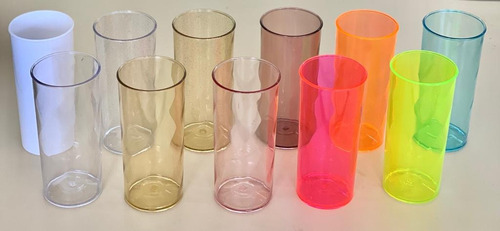 Kit 30 Copos Diamante 400ml Acrílico - Aloha Cor Cores Variadas