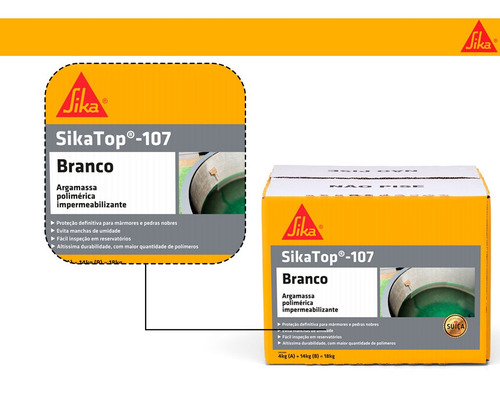 Impermeabilizante Sika Top 107 Caixa 18kg Branco