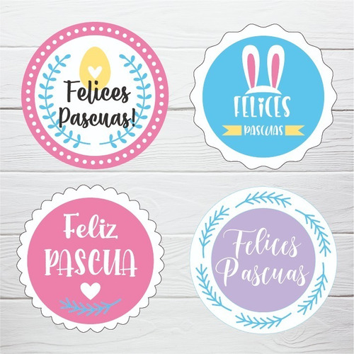 Cierrabolsas X 100 Pascuas Stickers Etiquetas Autoadhesivas 