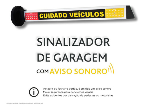 Sinalizador De Garagem Slim Bivolt Ip65 C/ Sonoro Iluctron
