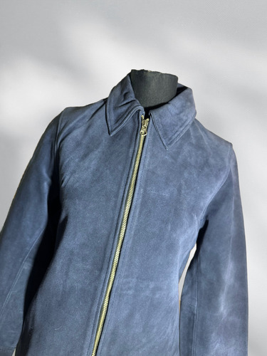 Campera Chaqueta De Cuero Gamuzado Artesanal Mujer Talle M