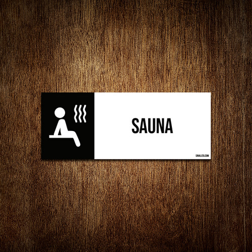 Placa Setor Ícone - Sauna 30x10