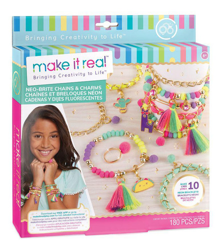 Set Cadenas Y Dijes Make It Real Fluorescentes