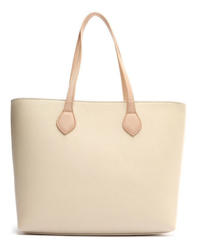 Imagem 3 de 4 de Bolsa Grande Feminina Shopping De Ombro Creme - My Shoes