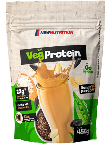 Proteína Vegetal Vegprotein 450g Blend de Proteínas Vegana NewNutrition