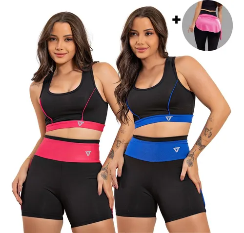 Conjunto top e short deals academia